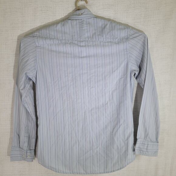 Quicksilver Shirt Button Down Mens Size Small White Blue Pinstripe Pocket Career - Picture 5 of 7